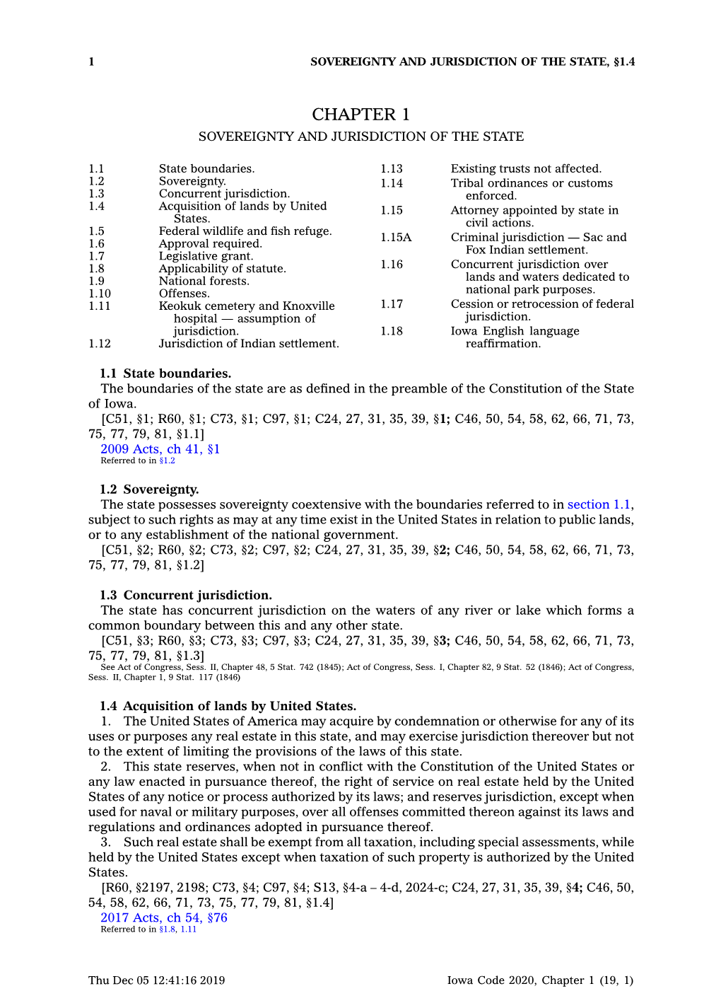 Chapter 1 Sovereignty and Jurisdiction of the State