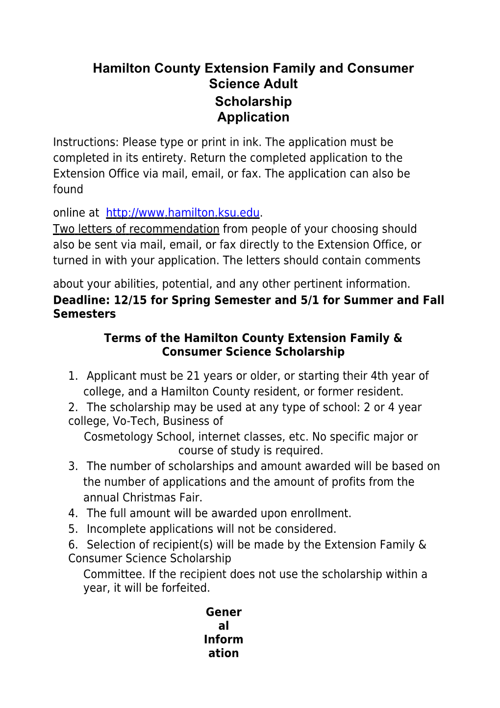 Hamilton County Extension Family and Consumer Science Adult