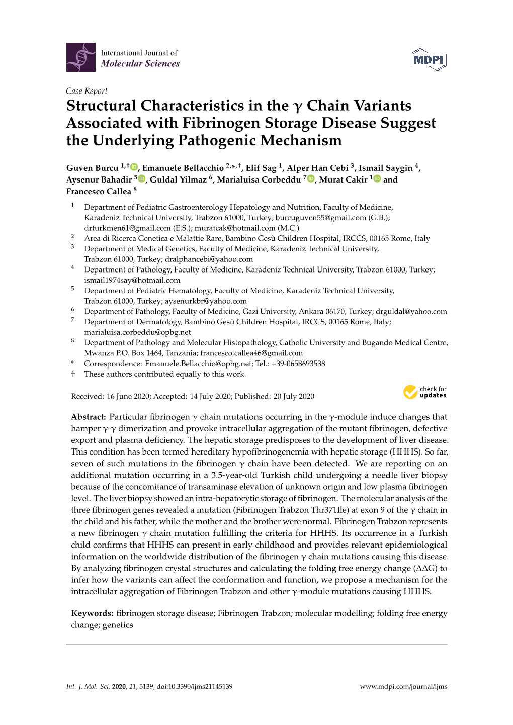 Structural Characteristics in the Γ Chain Variants Associated with Fibrinogen Storage Disease Suggest the Underlying Pathogenic Mechanism