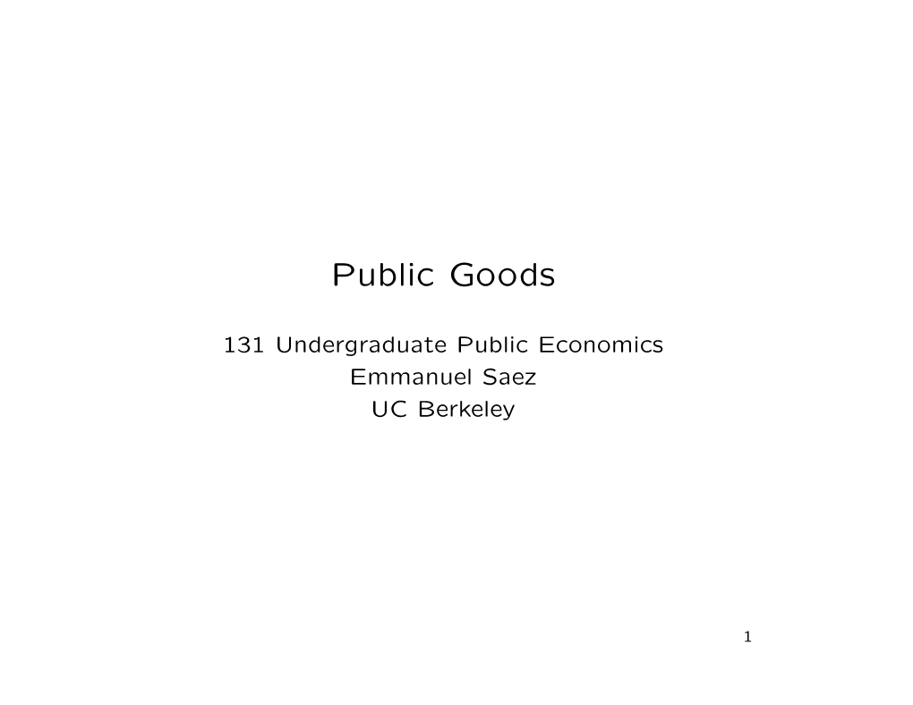 Public Goods