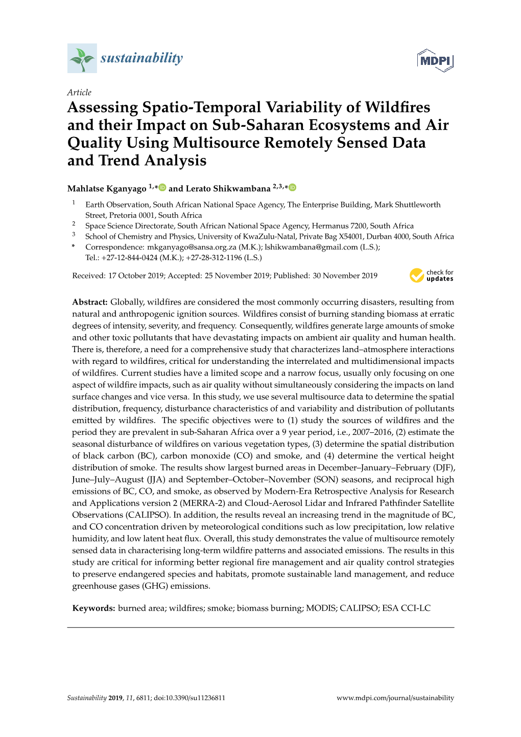 Assessing Spatio-Temporal Variability of Wildfires and Their Impact