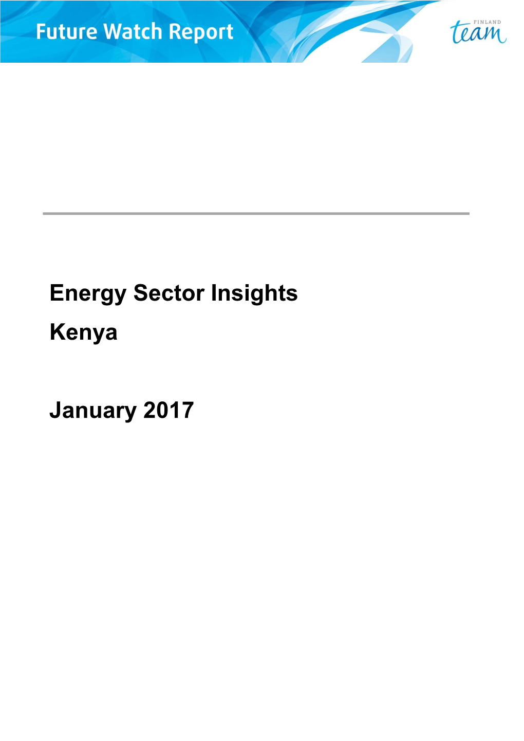 Energy Sector Insights Kenya January 2017