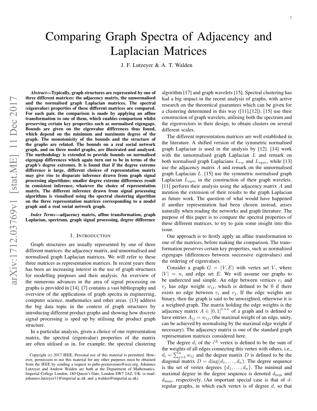 Comparing Graph Spectra of Adjacency and Laplacian Matrices