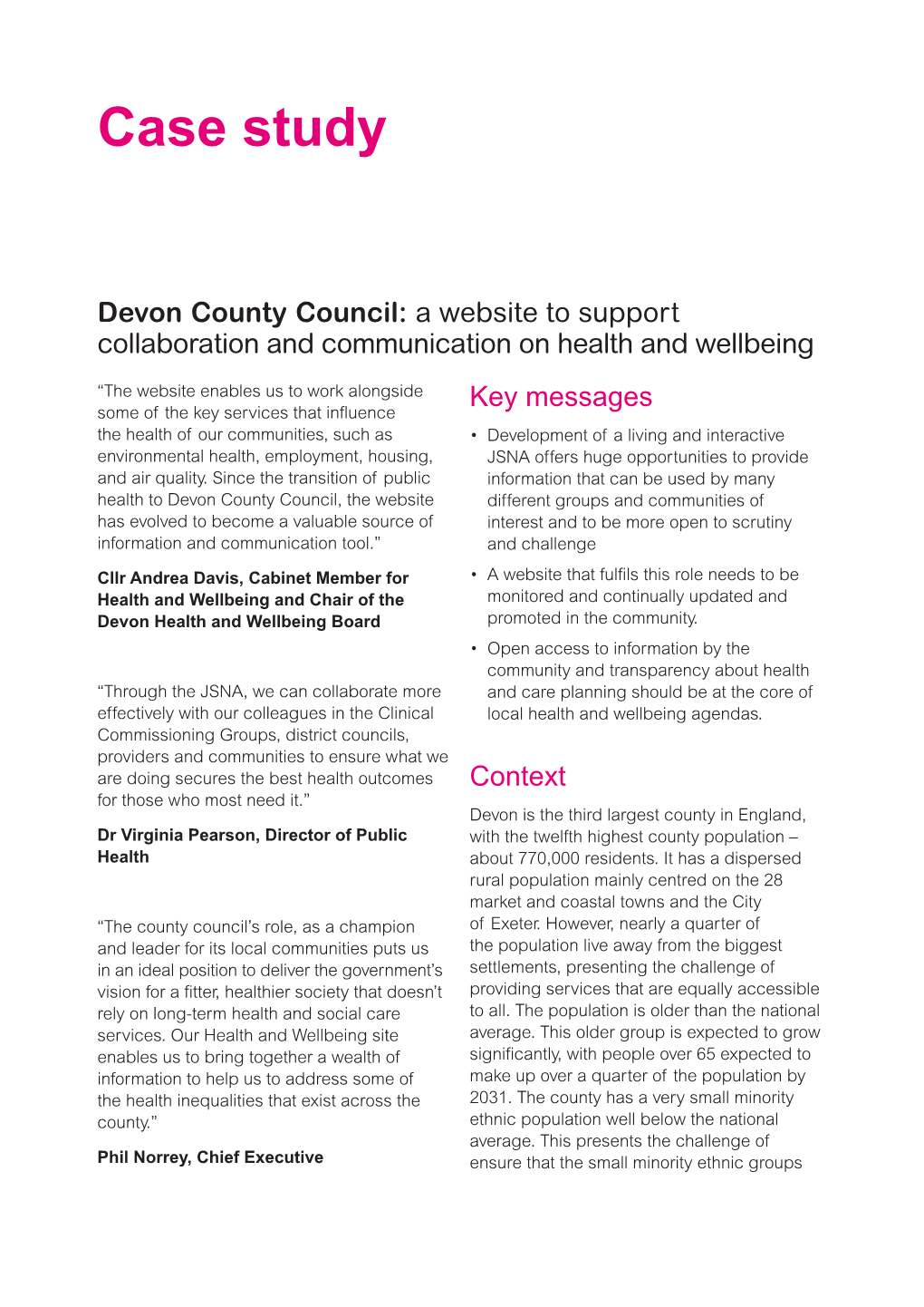 Devon County Council: a Website to Support Collaboration and Communication on Health and Wellbeing