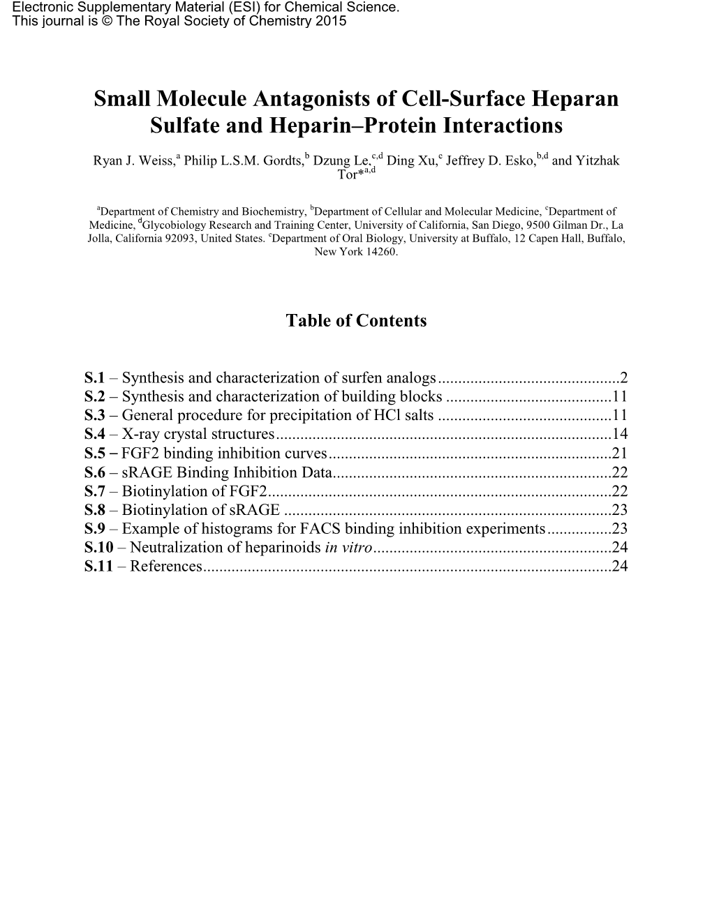 Small Molecule Antagonists of Cell-Surface Heparan Sulfate and Heparin–Protein Interactions
