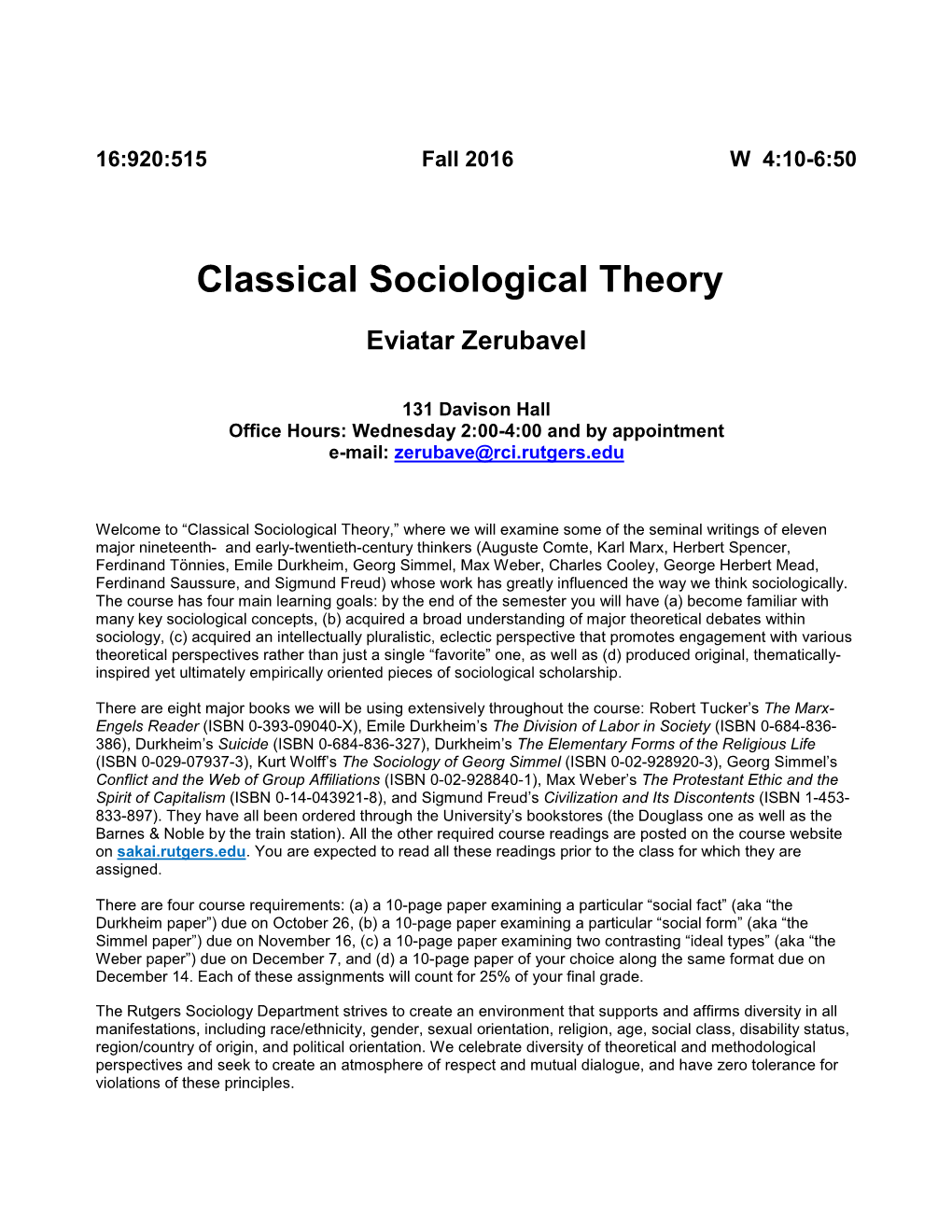 Classical Sociological Theory