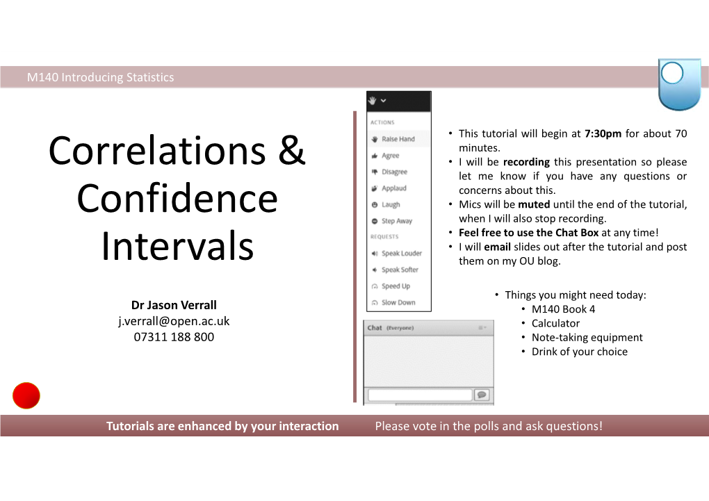 Correlations & Confidence Intervals