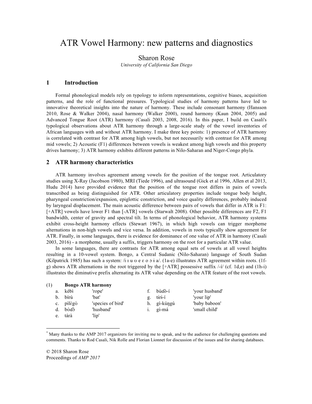 ATR Vowel Harmony: New Patterns and Diagnostics