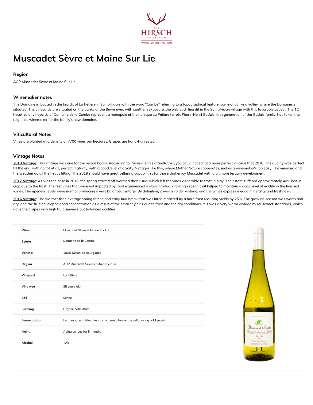 Muscadet Sèvre Et Maine Sur Lie