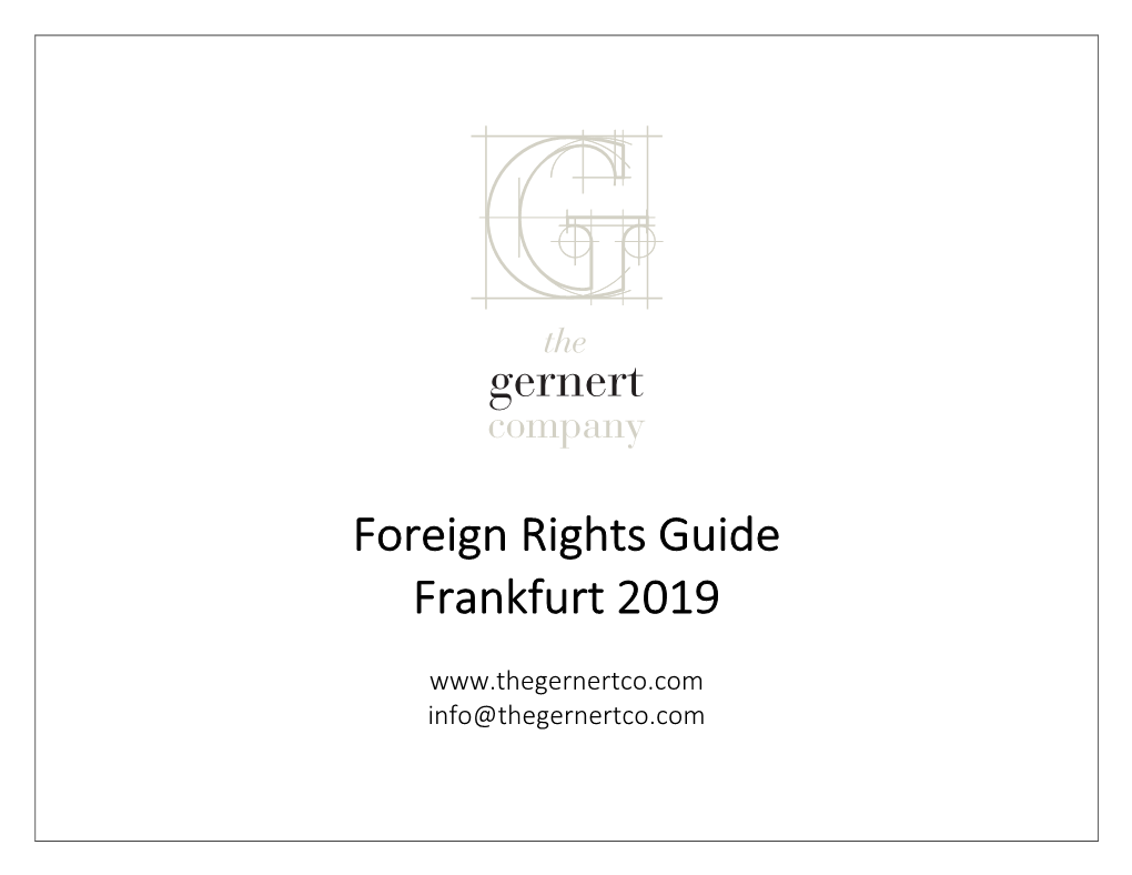 Foreign Rights Guide Frankfurt 2019