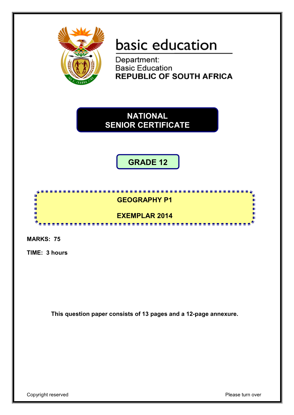 National Senior Certificate Grade 12