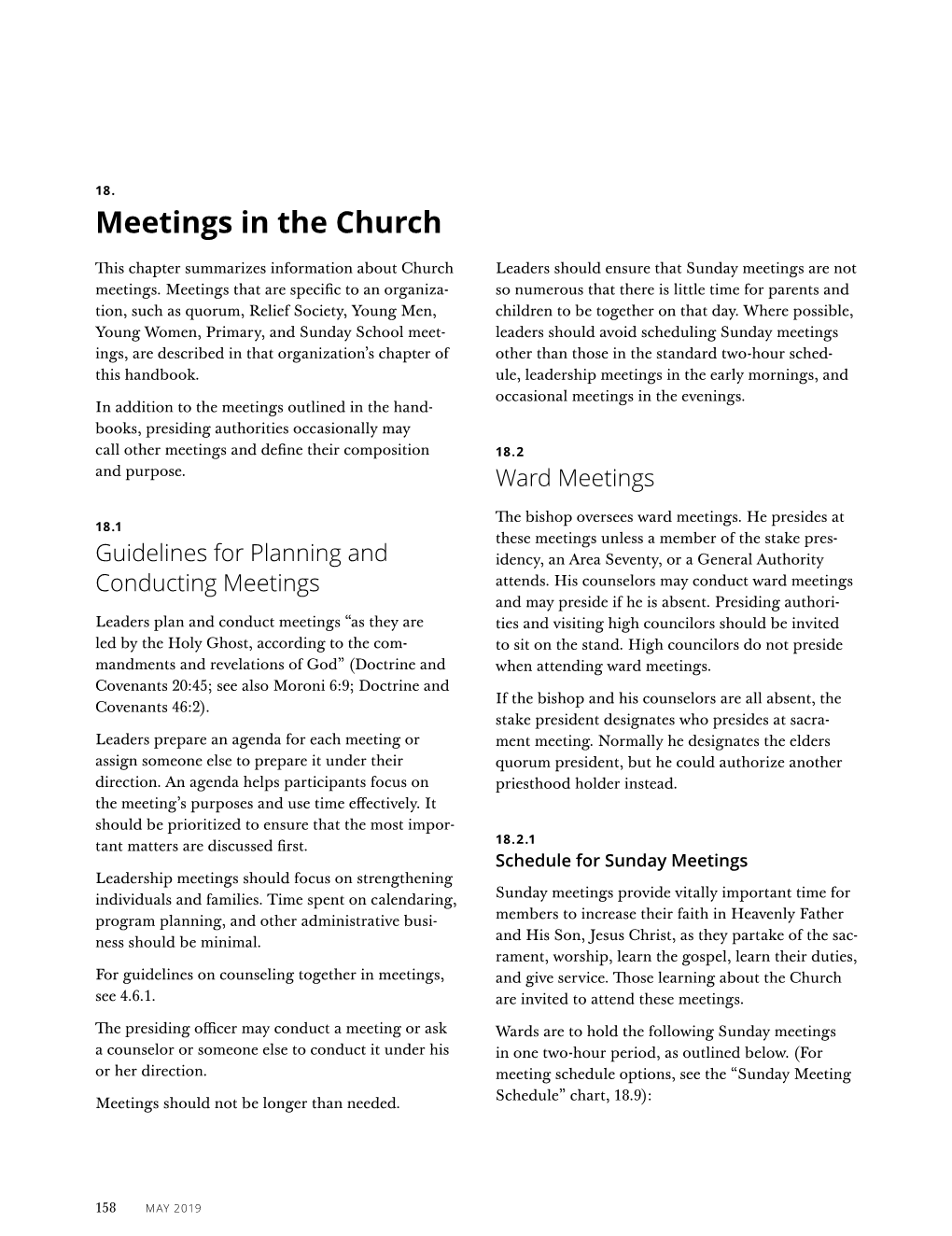 Meetings in the Church
