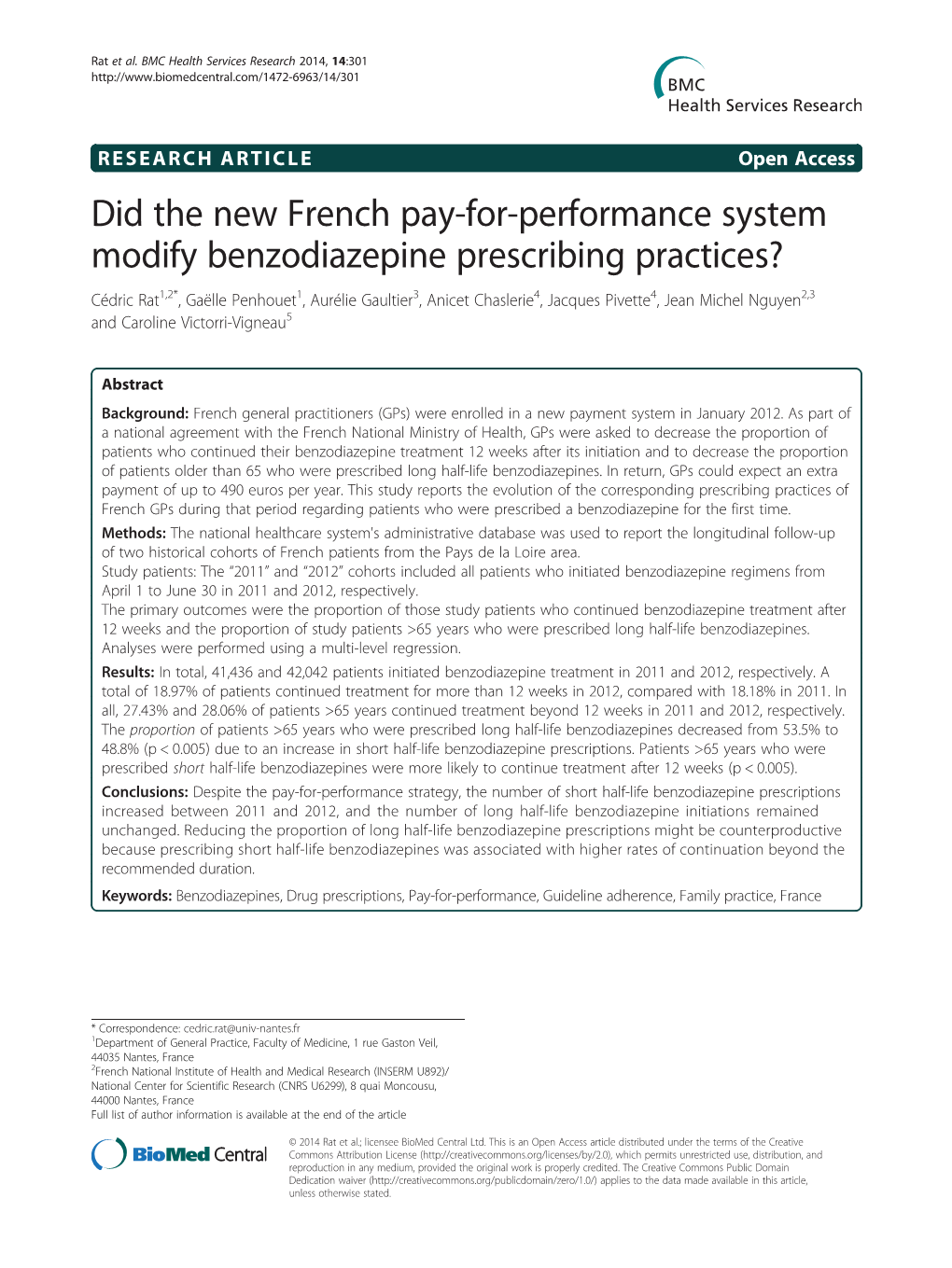 Did the New French Pay-For-Performance System Modify