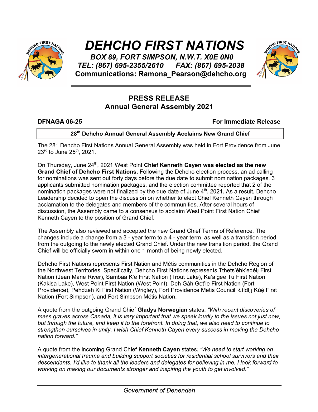 28Th Annual General Assembly 2021 Press Release