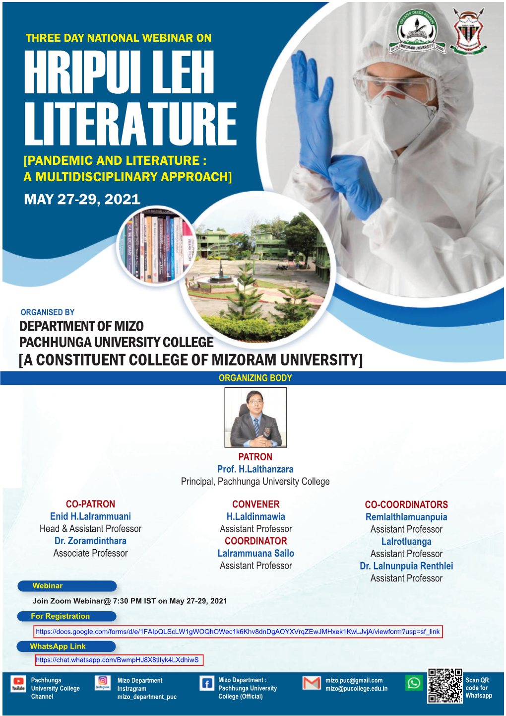 Hripui Leh Literature [Pandemic and Literature : a Multidisciplinary Approach] May 27-29, 2021