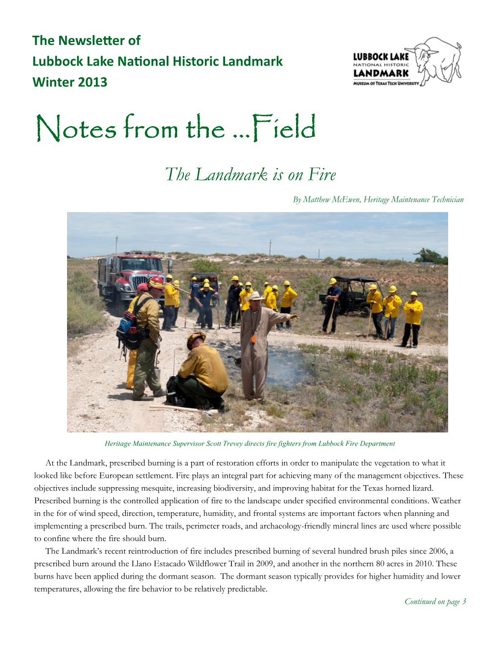 Notes from the ...Field the Landmark Is on Fire