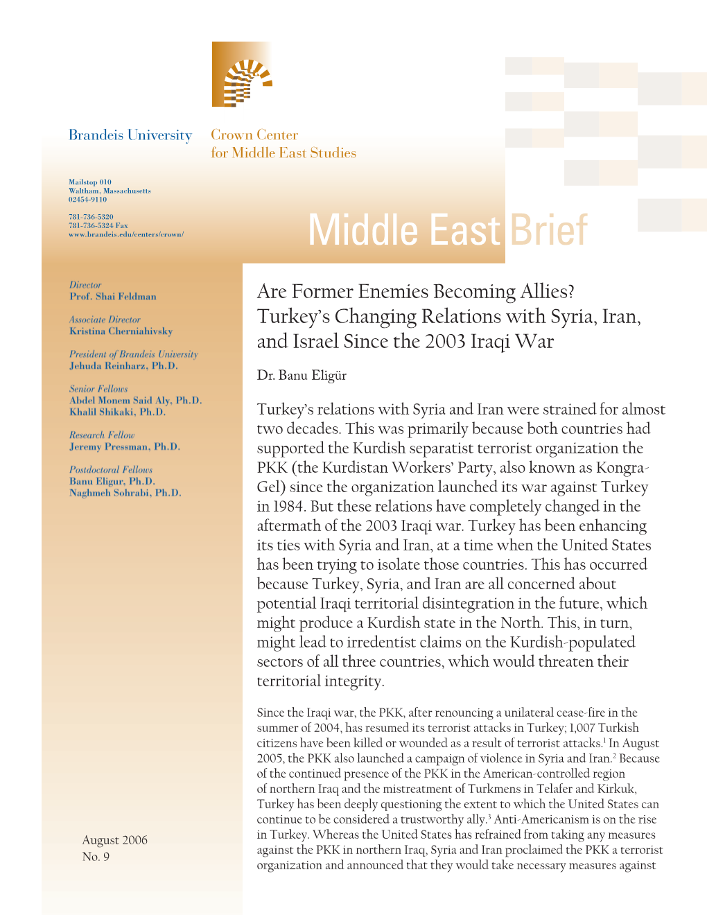 Middle East Brief 9