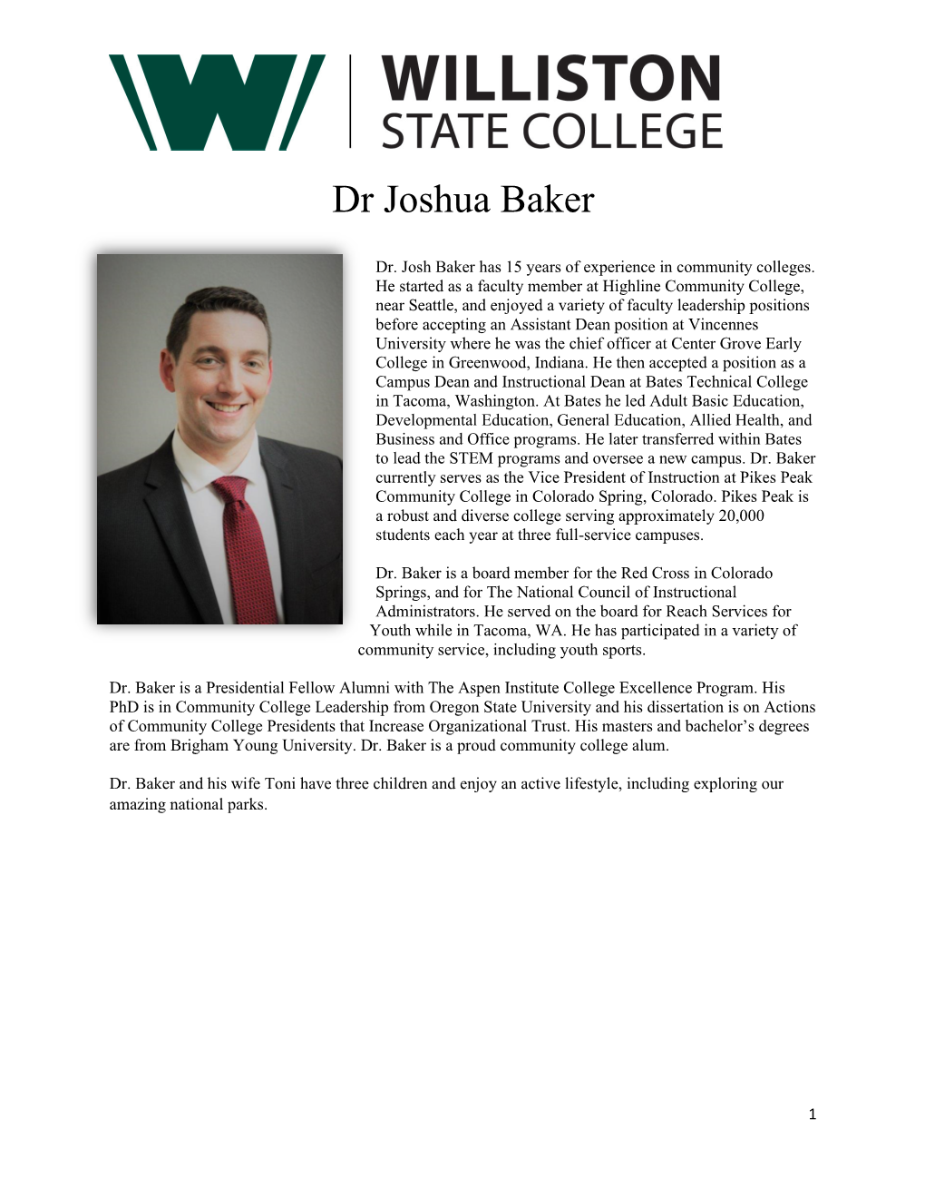 Dr Joshua Baker