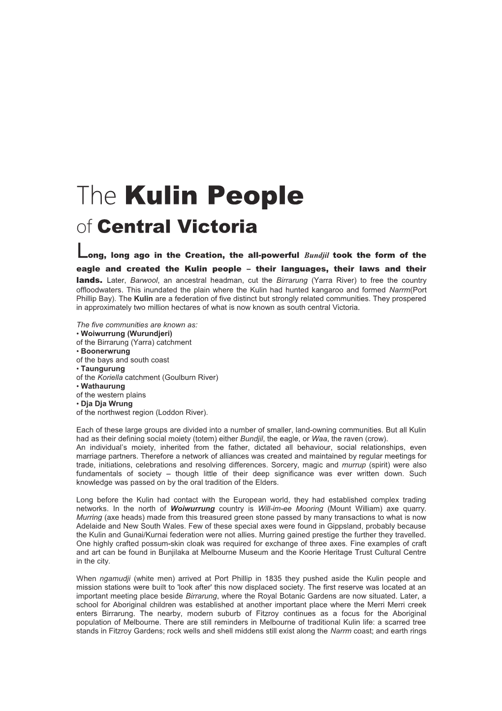 The Kulin People