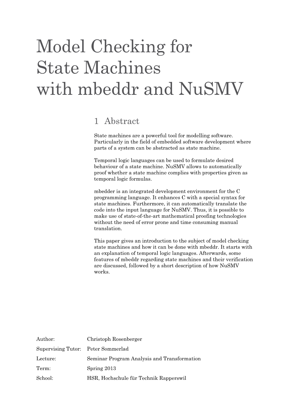 Model Checking with Mbeddr