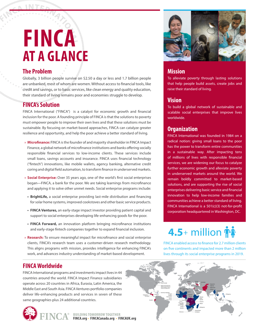 FINCA at a Glance