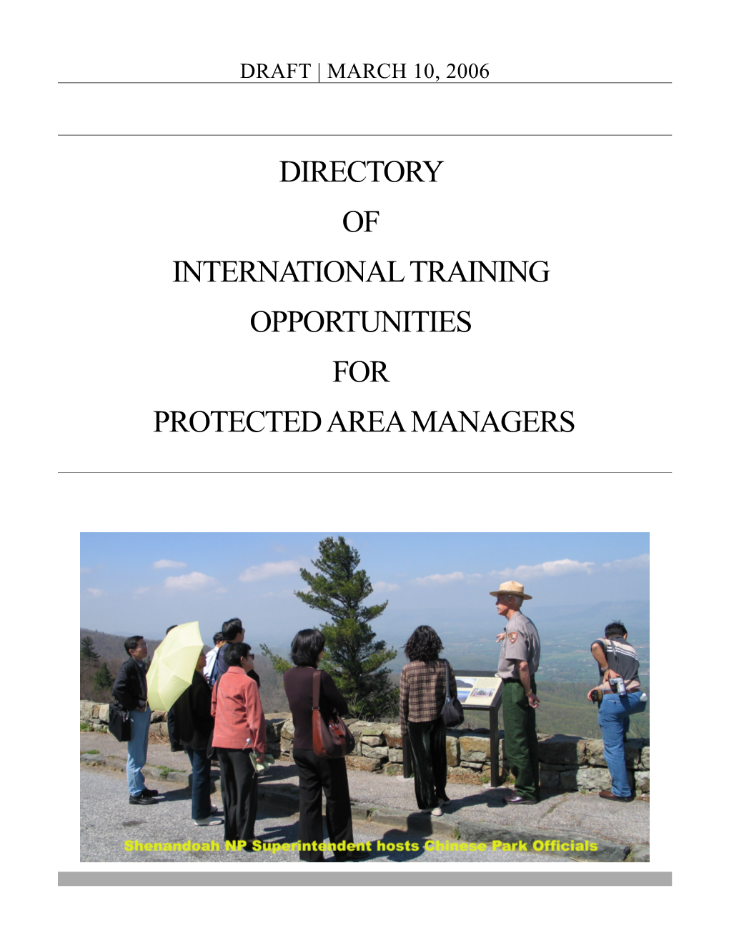 Directory Of International Training Opportunities