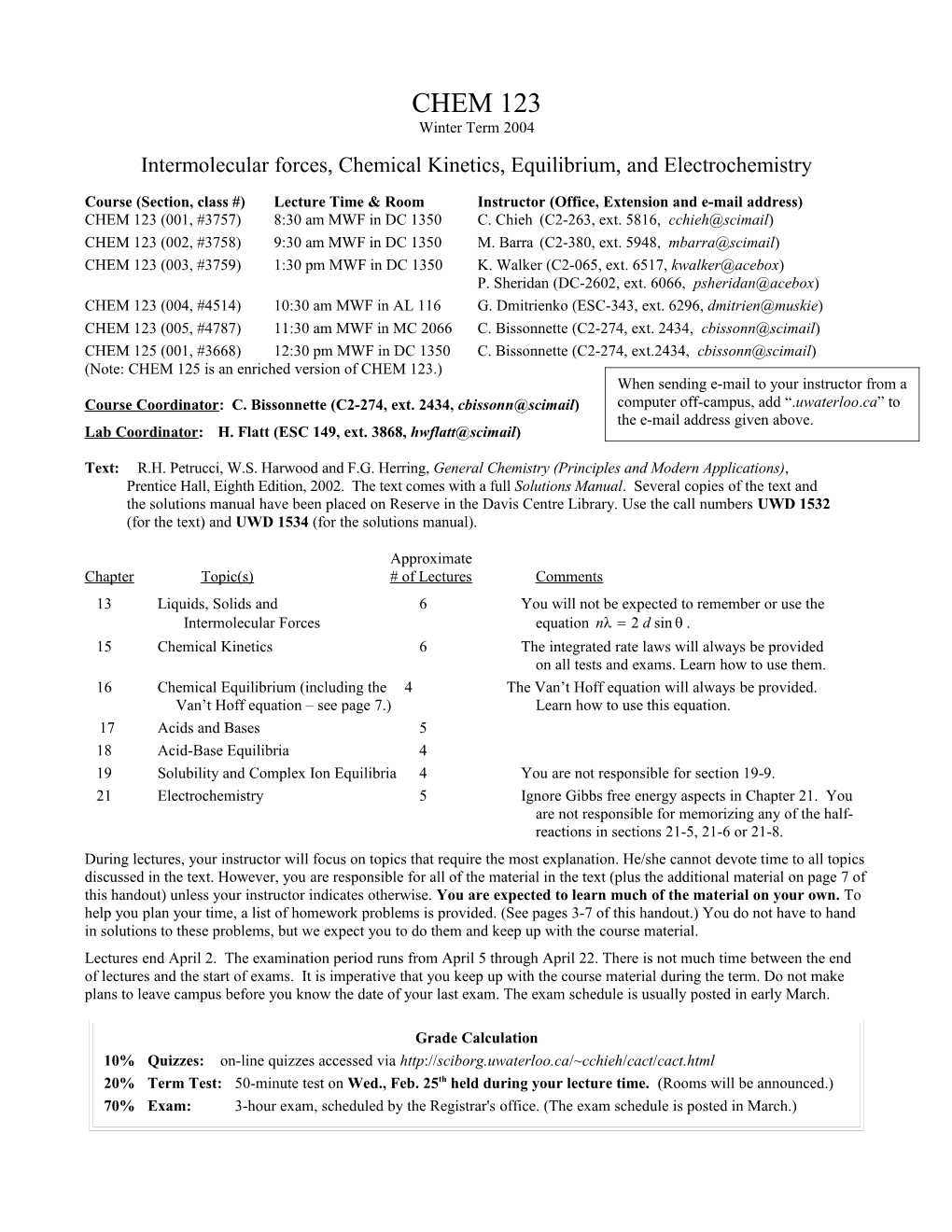 Intermolecular Forces, Chemical Kinetics, Equilibrium, and Electrochemistry