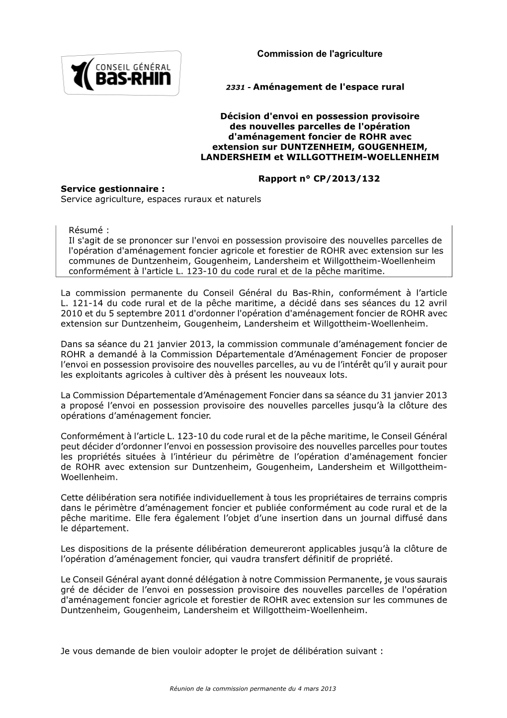 Commission De L'agriculture