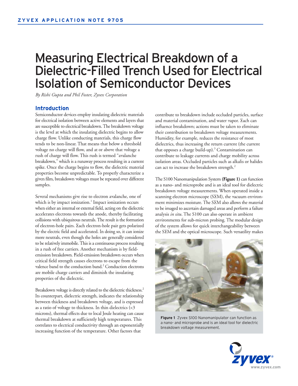 9705: Measuring Electrical Breakdown of a Dielectric-Filled