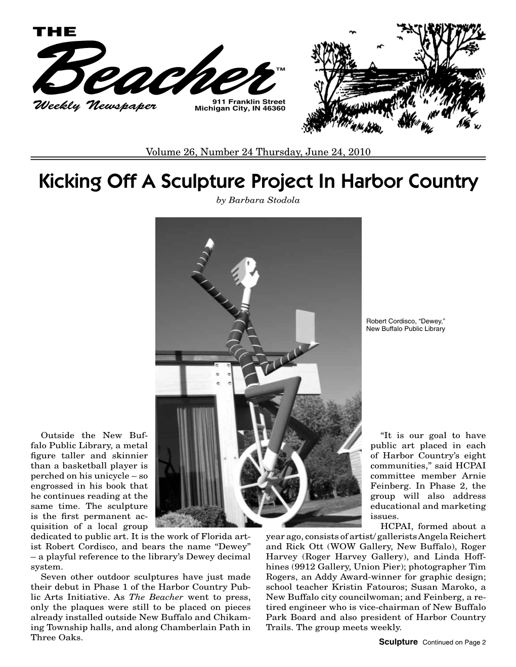 Kicking Off a Sculpture Project in Harbor Country by Barbara Stodola