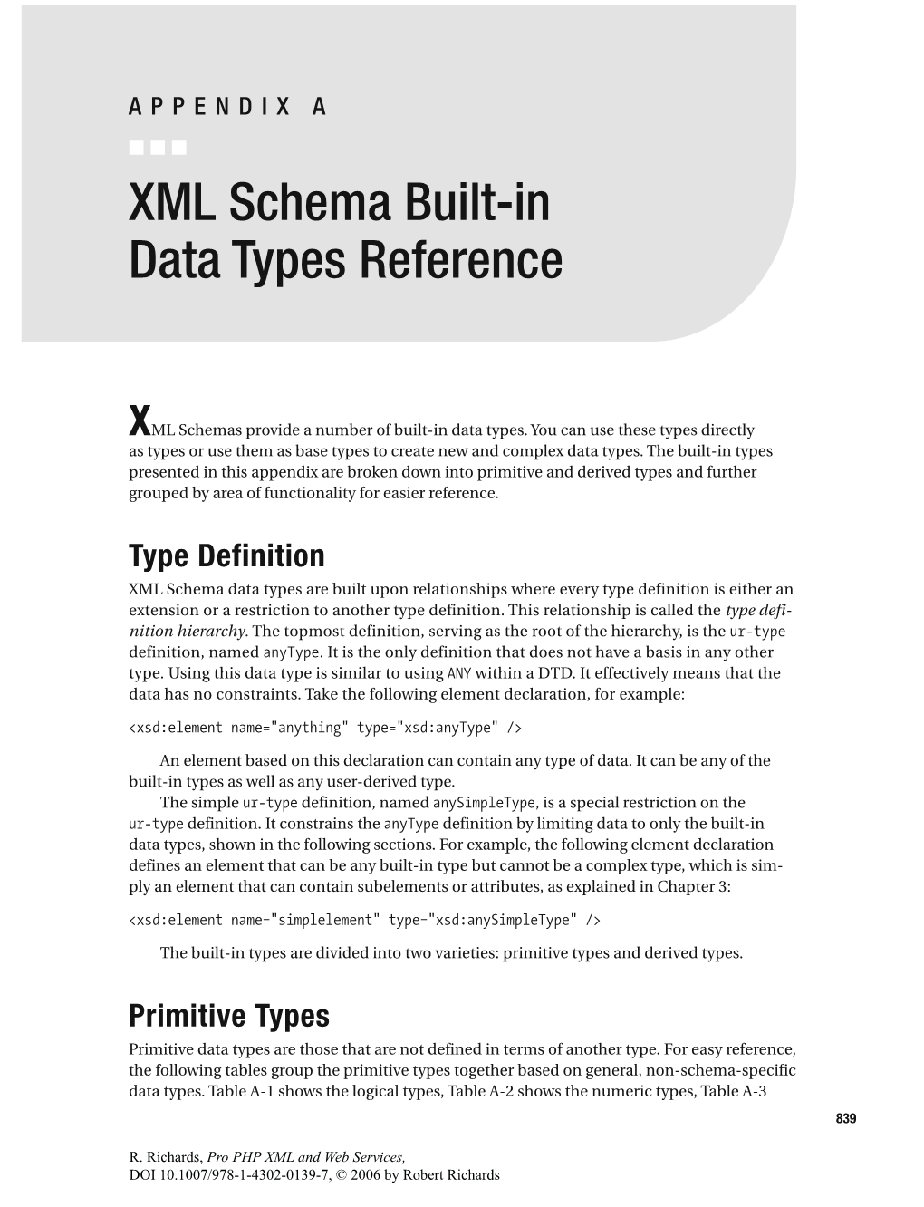 XML Schema Built-In Data Types Reference