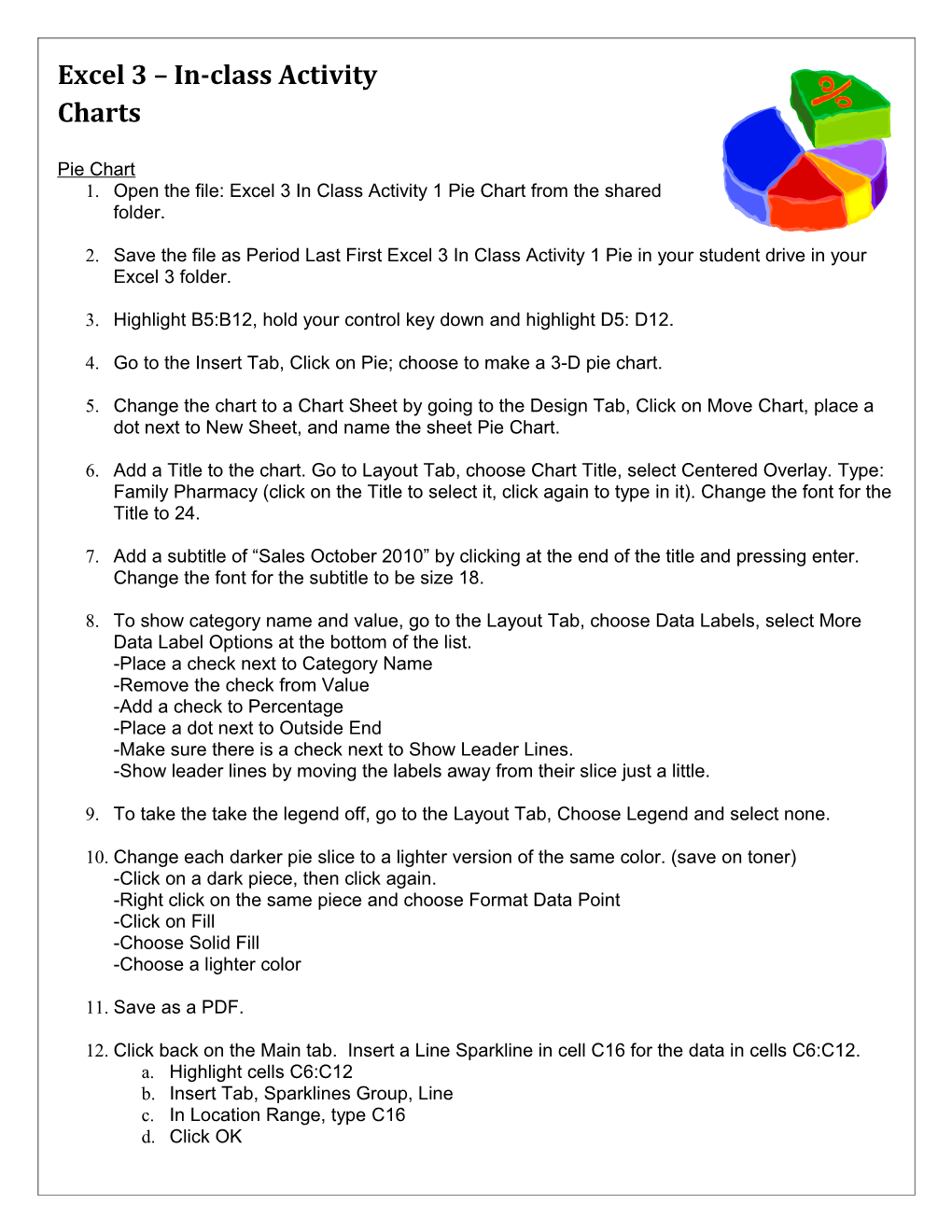 Excel 3 In-Class Activity