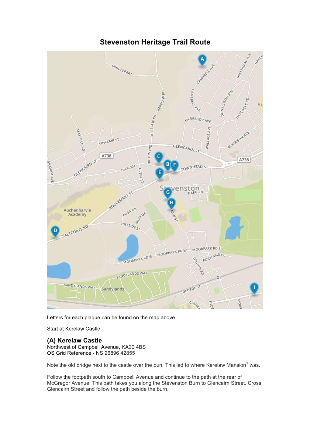 Stevenston Heritage Trail Route