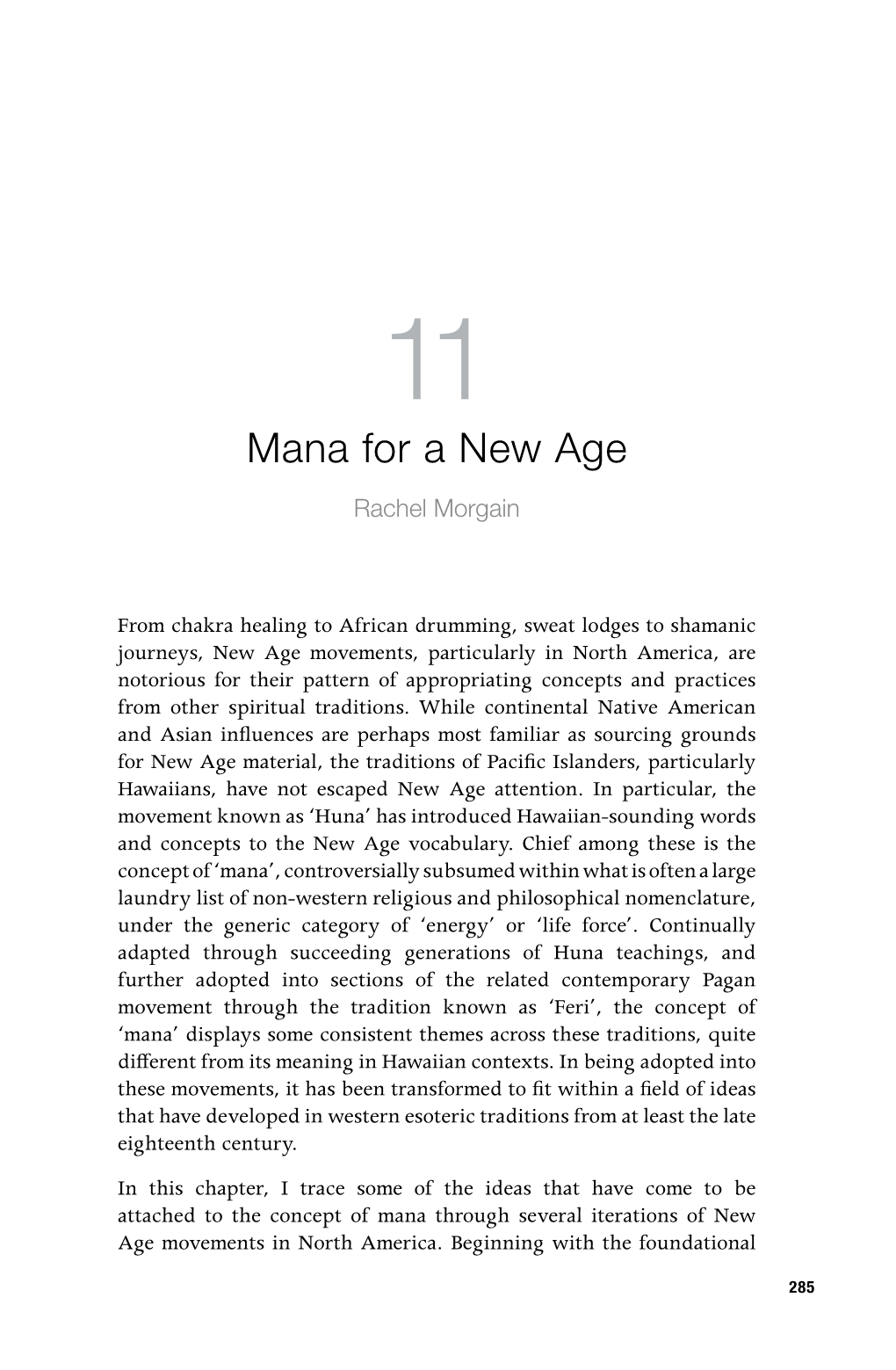 Mana for a New Age Rachel Morgain