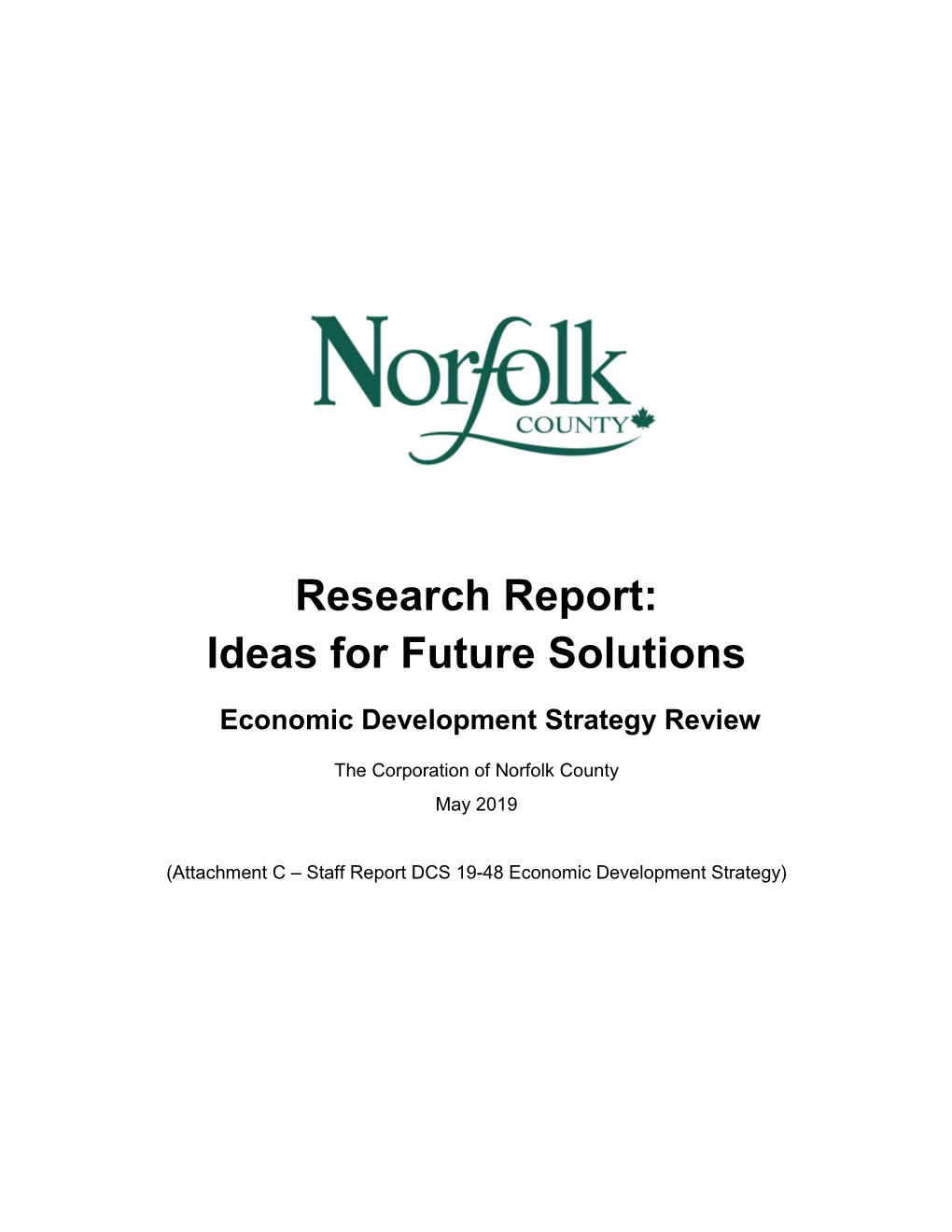 Norfolk County Economic Development Strategy 2019