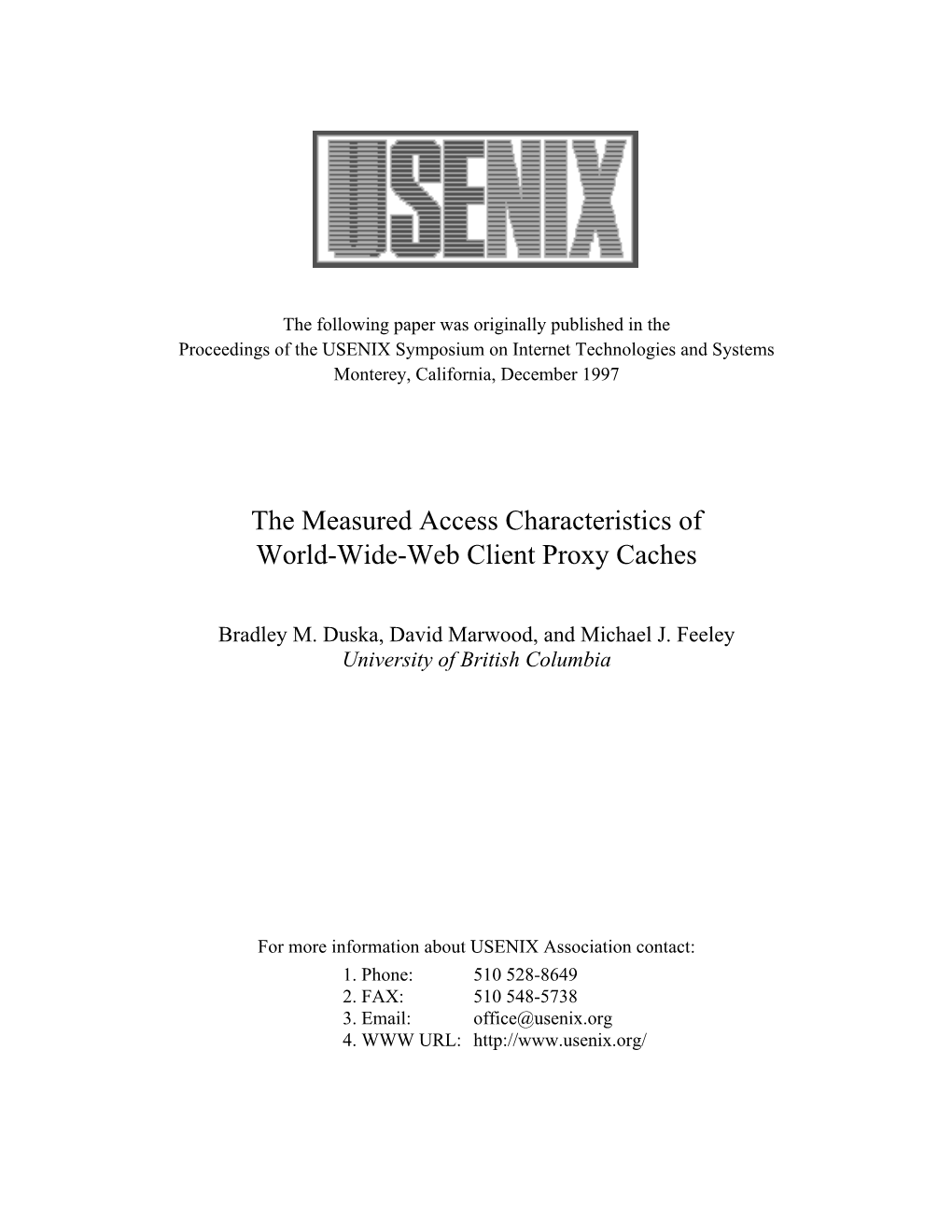 The Measured Access Characteristics of World-Wide-Web Client Proxy Caches