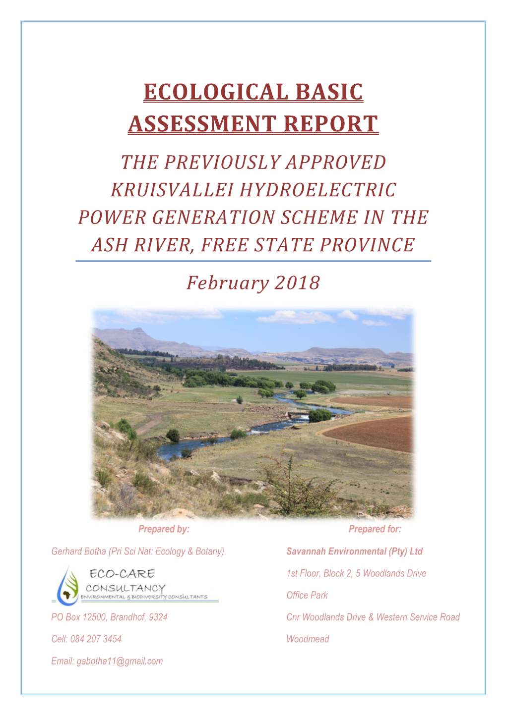 Ecological Basic Assessment Report
