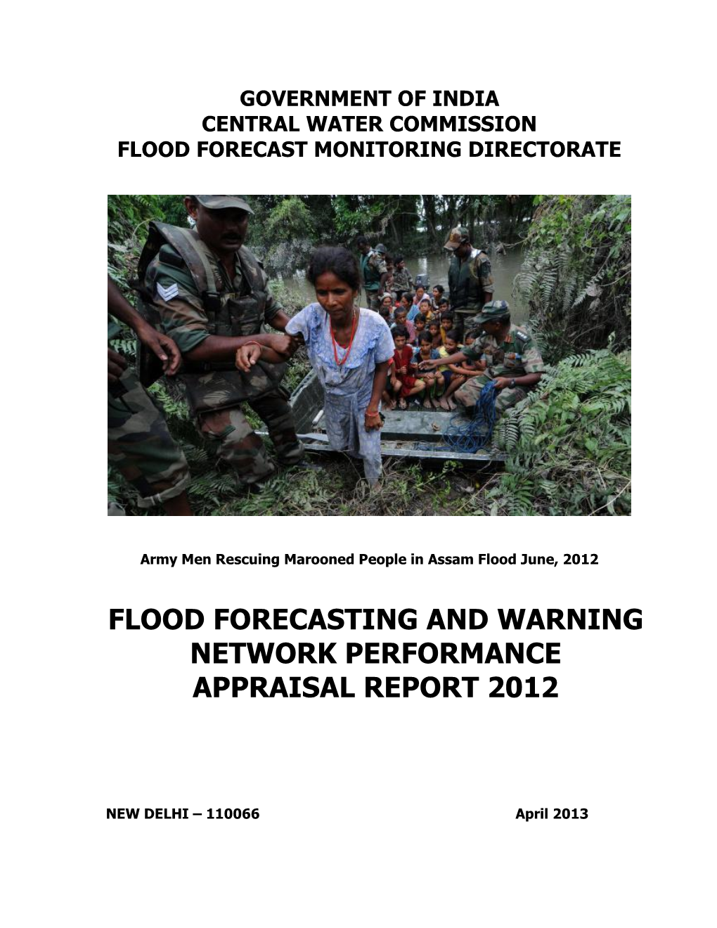 Flood Forecasting and Warning Network Performance Appraisal Report 2012