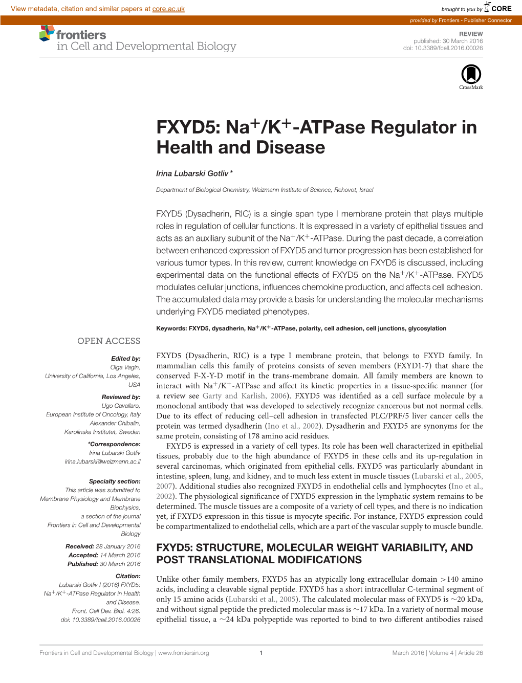 FXYD5: Na+/K+-Atpase Regulator in Health and Disease