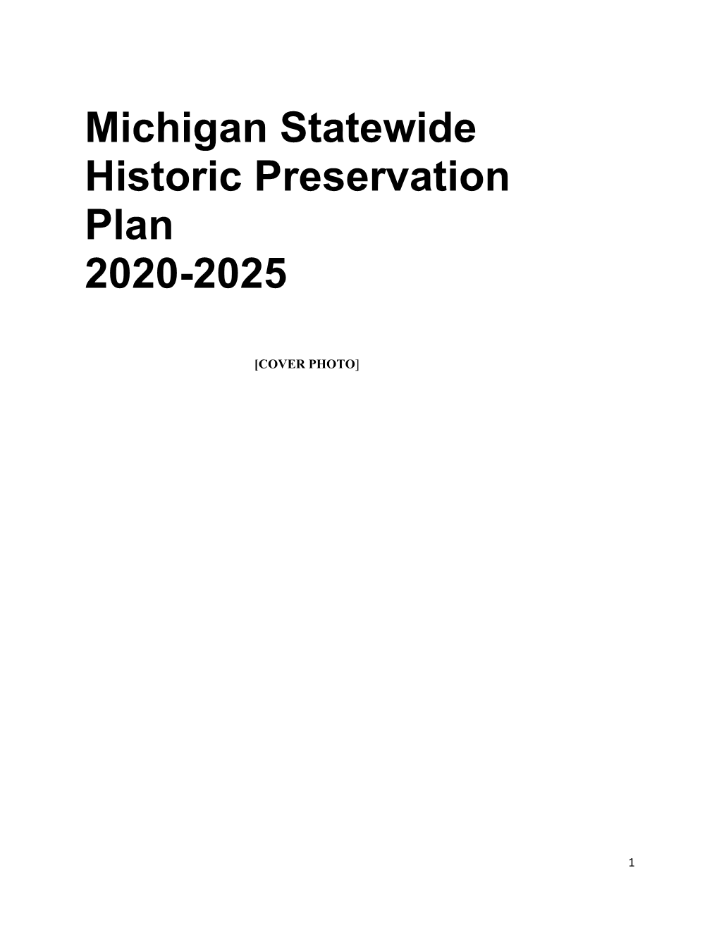 Michigan Statewide Preservation Plan 2020-2025