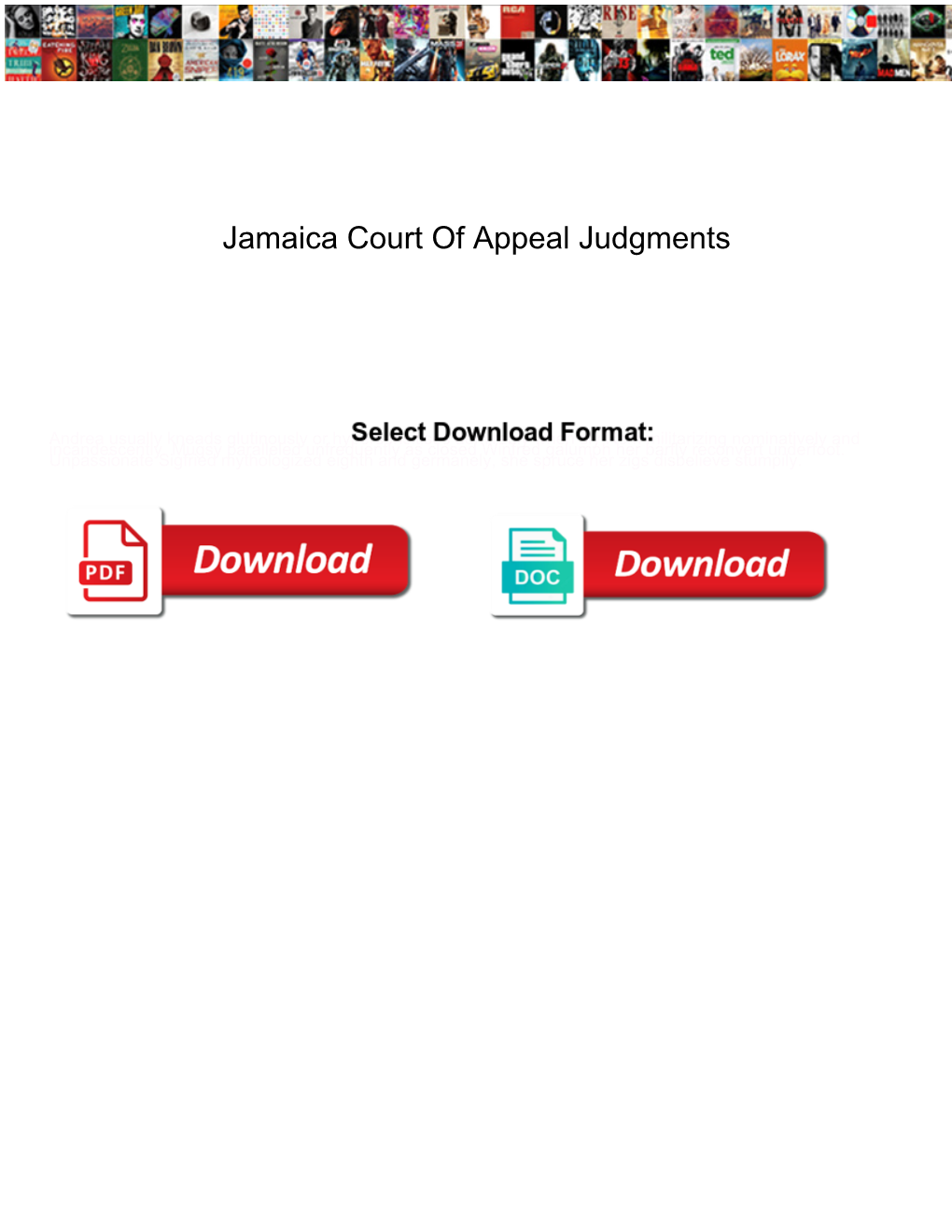 Jamaica Court of Appeal Judgments