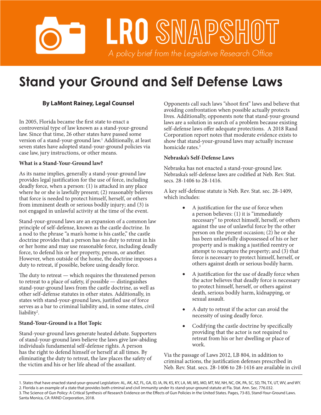 Stand Your Ground and Self Defense Laws