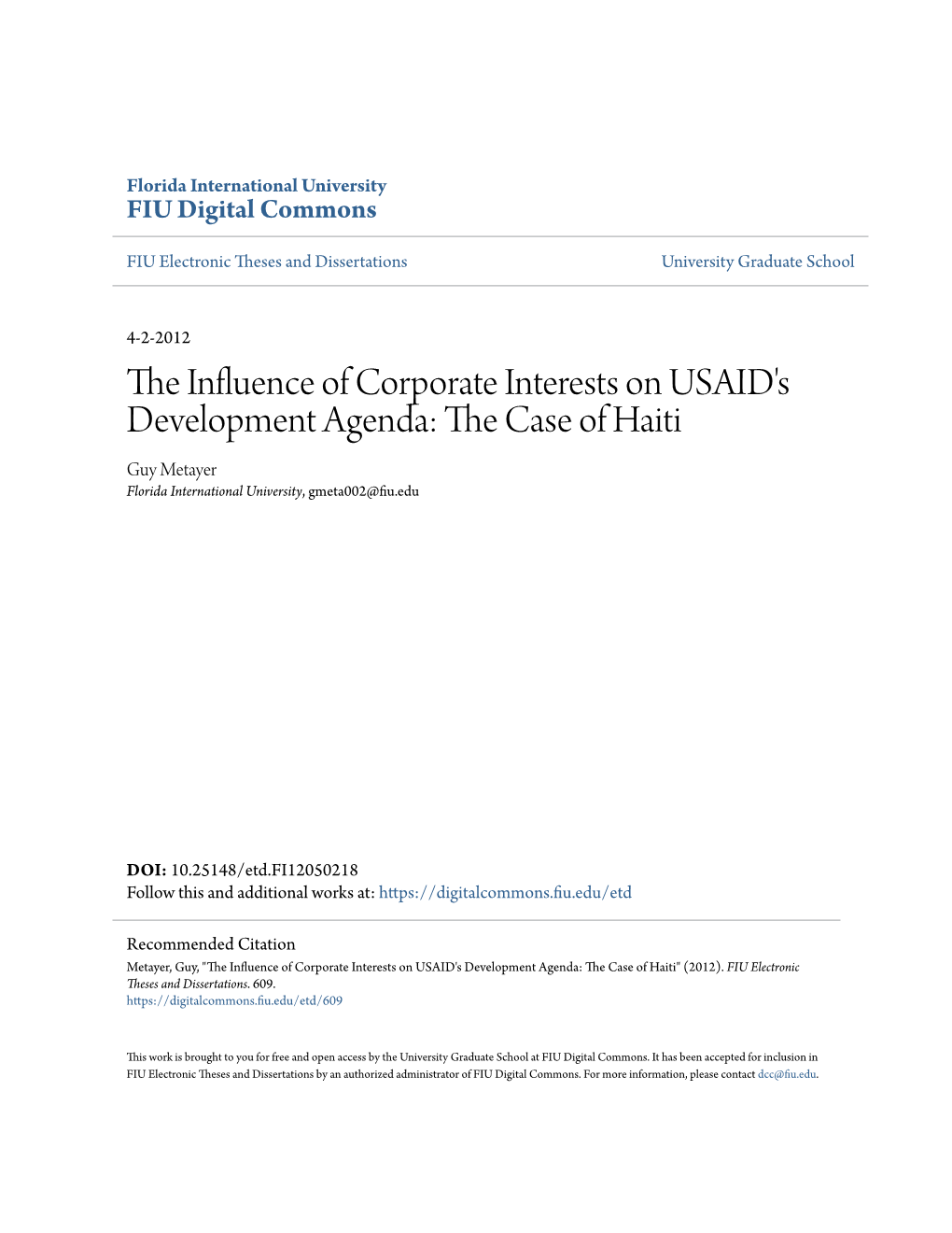 The Influence of Corporate Interests on USAID's Development Agenda