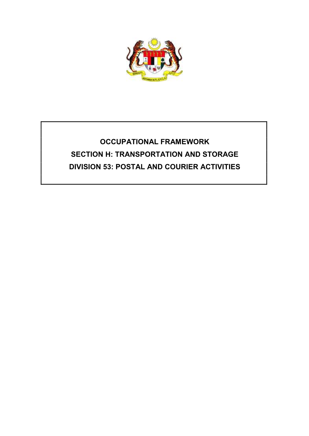 Transportation and Storage Division 53: Postal and Courier Activities