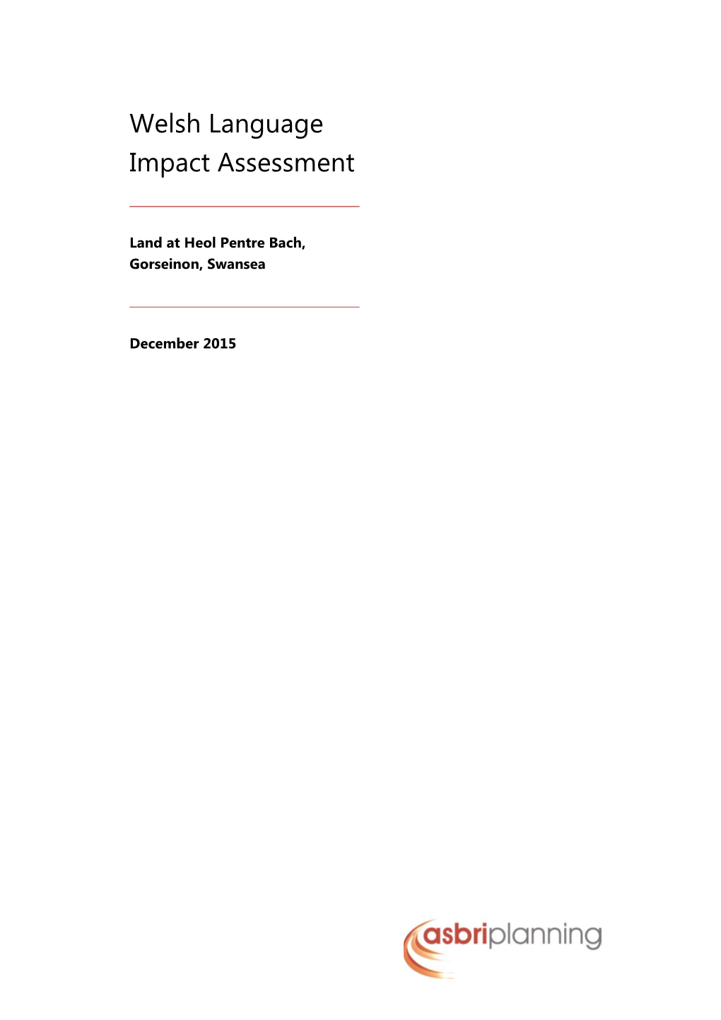 Welsh Language Impact Assessment