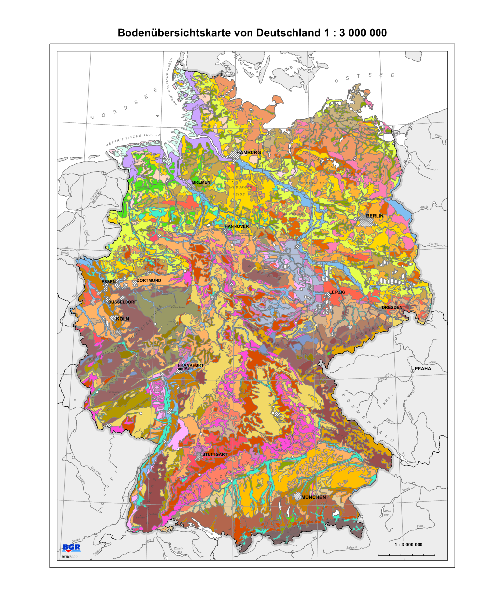 Bodenübersichtskarte Von Deutschland 1:3.000.000