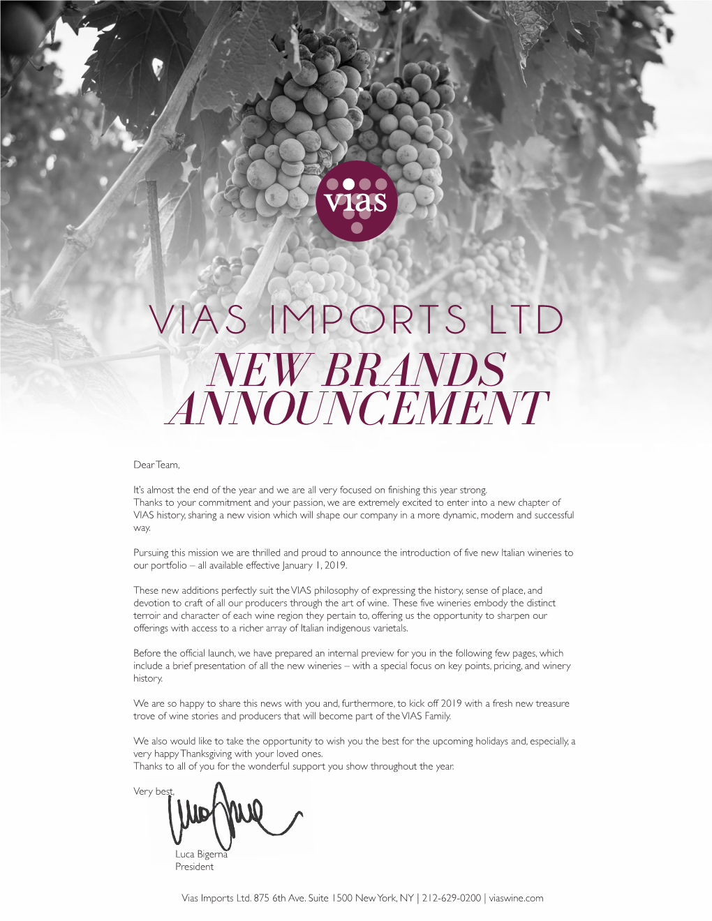 Vias Imports Ltd New Brands Announcement