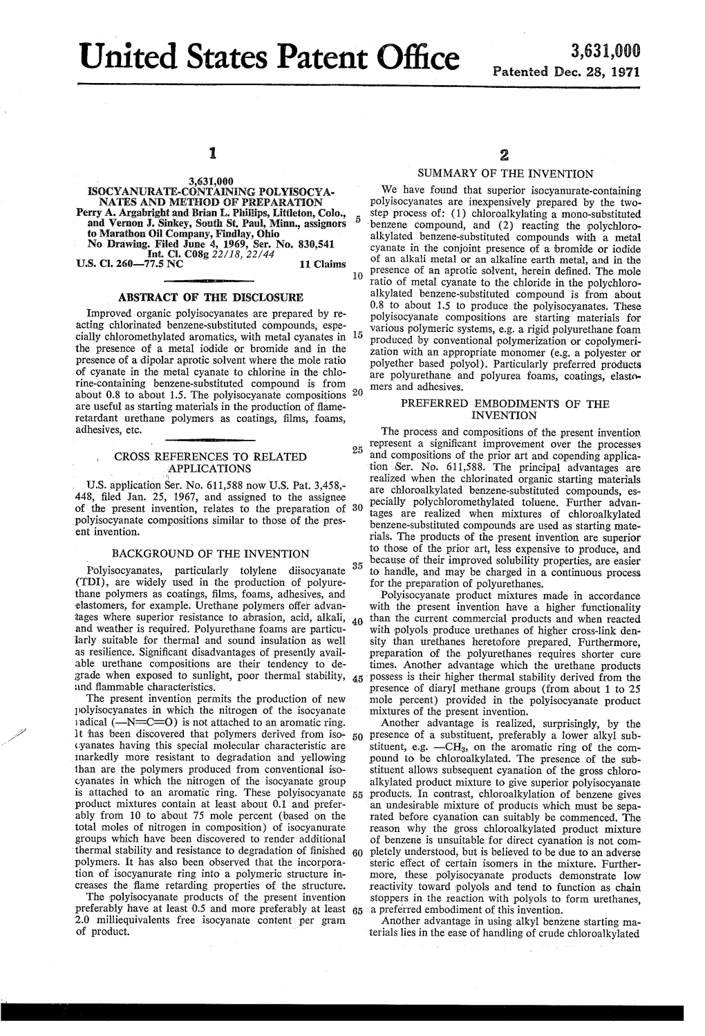 United States Patent Office Patented Dec