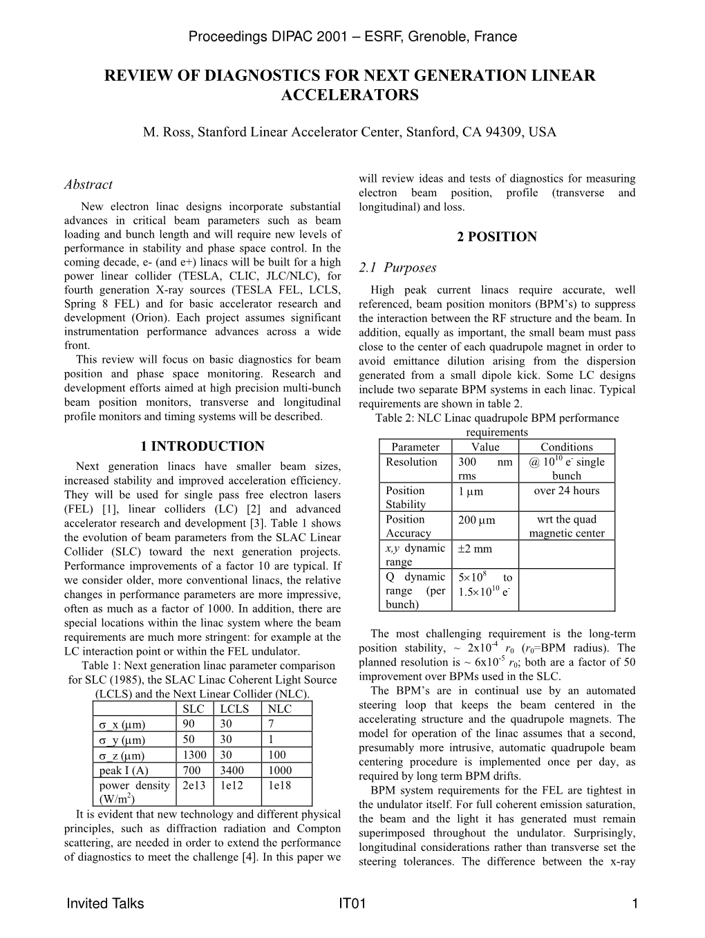 Review of Diagnostics for Next Generation Linear Accelerators