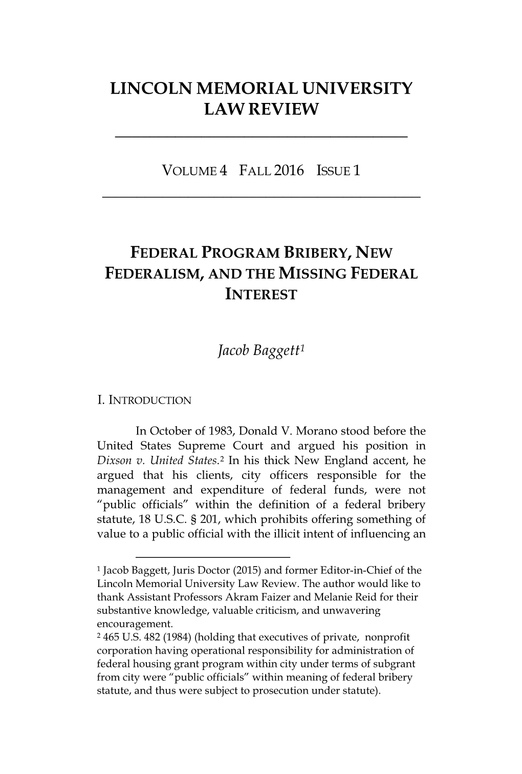 Federal Program Bribery, New Federalism, and the Missing Federal Interest